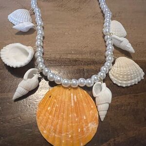Seashell and Pearl Necklace